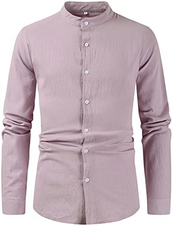 קיץ גברים של חולצות גברים מקרית מוצק צבע חולצה ארוך שרוול חצי כיסוי כפתור צווארון למעלה גברים חולצה