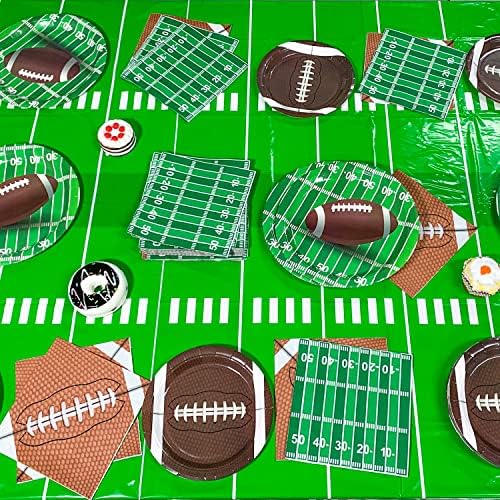 97 יחידות כדורגל ספקי צד כלי שולחן סט כדורגל נושא מסיבת קישוטי כולל נייר צלחות מפיות כוסות פלסטיק טאצ ' דאון מפת שולחן עבור כדורגל מסיבת