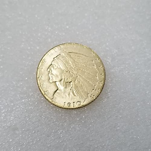 מלאכות עתיקות מטבעות זהב אמריקאים 1910-S $ 5 $ מטבעות זיכרון זרים דולרים כסף