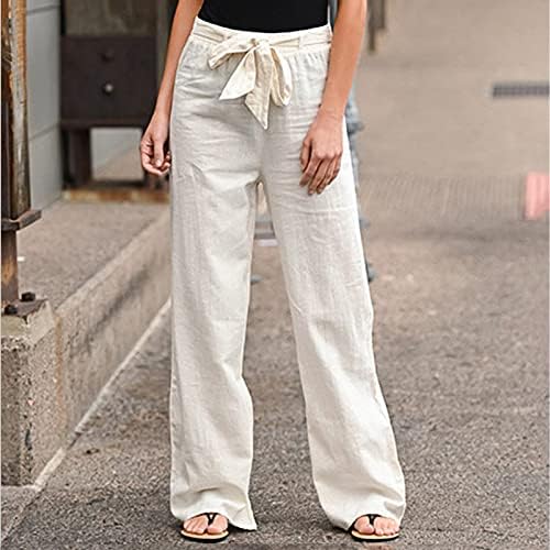 מכנסי טרניעה של נשים קסילוצ'ר נשים נשים בהדפס פרחוני בגודל מיטב מכנסי פשתן כותנה כיס מכנסיים מזדמנים מתנות מכנסיים בוהו