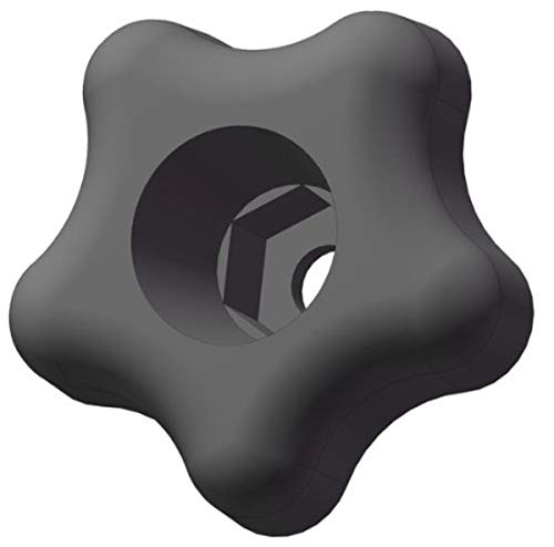 רכיבים חדשניים ANH1-HEX5S3A 1.75 Snap Lock Lock Knob Hole Hole כדי לקבל 1/4 אגוזים וברגים, שחור PP