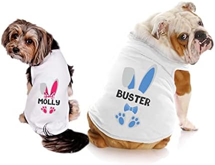 חולצת כלבי פסחא עם אוזן ארנב בהתאמה אישית, חולצת כלבים של ארנב פסחא ורוד וכחול, חולצת אוזניים ארנבות פסחא לכלבים, חולצת פסחא לכלבים, בגדים