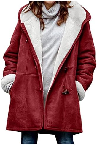 מעילי ASCOBO לנשים מעיל טרנץ 'חורפי לבוש חורפי לבוש חיצוני כפתור מוצק מעילים קל משקל בתוספת מעילי ברדס בגודל