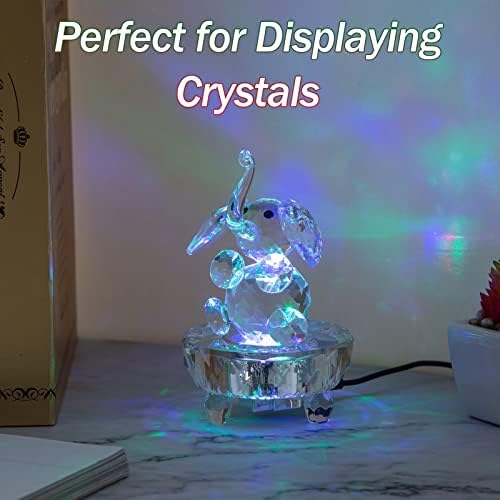 עמדת תצוגה של Crystal Arwei בסיס אור LED בסיס לאמנות זכוכית רב -צבעונית מוארת בסיס עמד