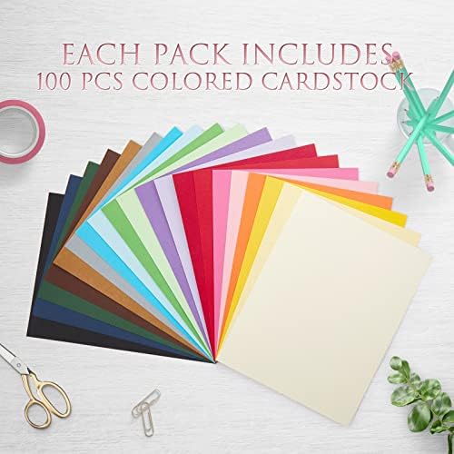 100 סדינים Cardstock 20 צבעי קשת סופר קשת 220 גרם לאמנות DIY, לילדים גרוטאות נייר, יצירת מלאכה