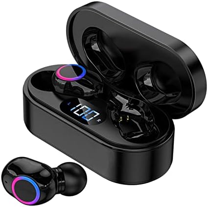 Q & F Tech F12 אוזניות אלחוטיות אמיתיות, LED Touch Bluetooth 5.2 אוזניות, אוזניות תצוגה דיגיטלית חכמה TWS, אוזניות מיני ספורט באוזן, אטום