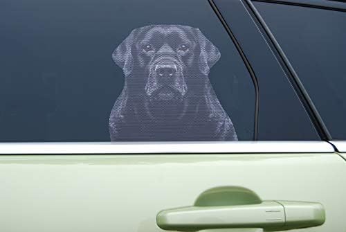 דוגי במכונית החלון ומדבקות חלונות המשאית - רטריבר שחור לברדור שחור