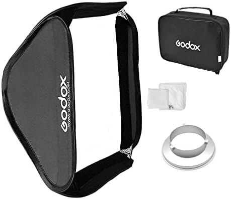 Godox Softbox 80 סמ x 80 סמ ניידים מתקפלים עם שחרור מהיר של Bowens Mount Speedring מתאם לצילומי סטודיו - 32 x 32