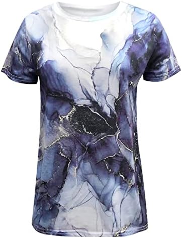 חולצות מצחיקות של Xiloccer לנשים דפוס קיץ מדי יום הדפסת צוואר גופיות צוואר חולצות אימון שרוול קצר מזדמן רופף