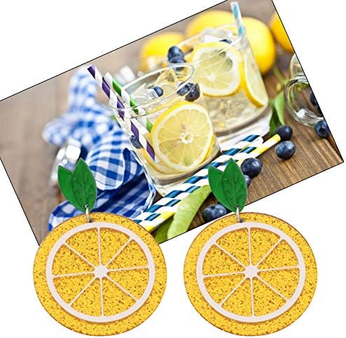 זהב לימון קסם עגילי צהוב לימון פרוס עגילי פירות תכשיטי מתנה עבור אוהבי לימון