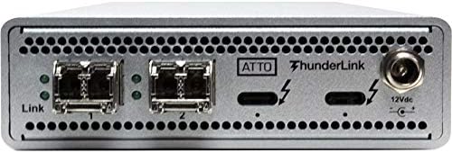 Atto Technology, Inc. כפול 40 ג'יגה -בייט עד כפול 10GB Ethernet Thunderbolt 3 מתאם, SFP Plus כלול