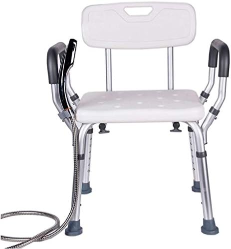 מקלחת כיסא אסלת אמבטיה נייד אמבטיה צואה לבן אמבטיה מעלית כיסא עם זרועות עם גובה מתכוונן רגל, מקלחת מעלית כיסא עבור בטיחות ויציבות,כיסא