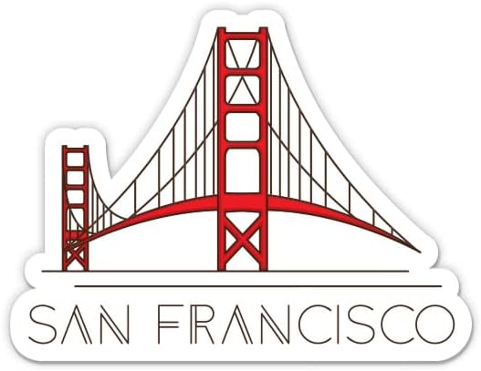 גשר שער הזהב של סן פרנסיסקו קליפורניה - מדבקה אטומה למים של מדבקות ויניל