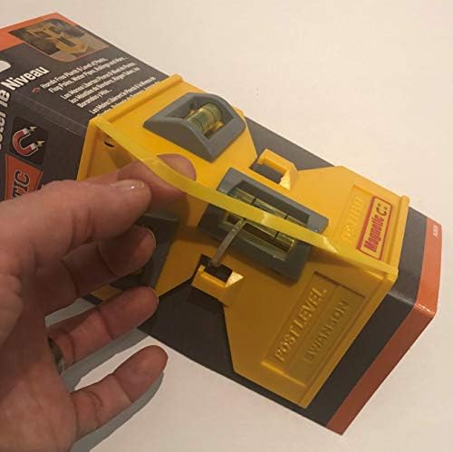 Swanson Tool Co PL001M מפלס פוסט מורכב מגנטי, צהוב, כולל לולאה אלסטית לעבודה ללא ידיים ו -3 בקבוקונים לקריאות אינסטלציה וקלות ברמה קלות