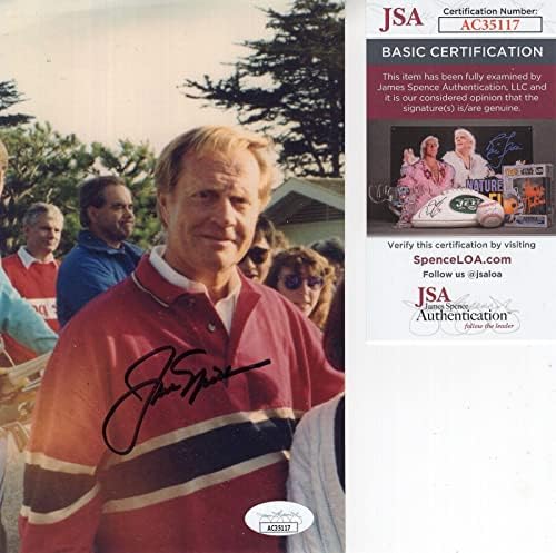 ג'ק ניקלאוס חתום ביד 5x8 צילום צבע וינטג 'דוב הזהב JSA - תמונות גולף עם חתימה