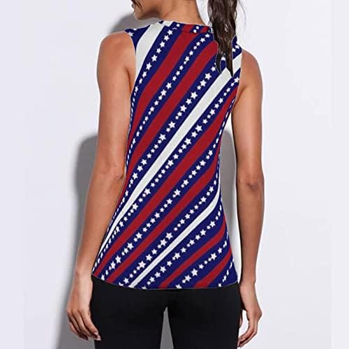 גופיות דגל אמריקאיות לנשים מככבות פסים חולצת טריקו גרפית חולצות פטריוטיות ללא שרוולים קיץ 4 ביולי חולצות