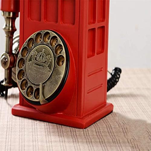 Myingbin קלאסי טלפון אדום דוכן בצורת קו קשת רטרו טלפון טלפון עתיק טלפון עתיק