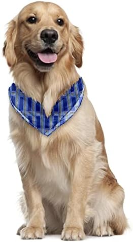 כלב בנדנה - 2 חבילות חיית מחמד אידיאלית, צעיף צוואר יומי של צוואר לחתולי כלבים קטנים עד גדולים, חתול מרובע צווארון צווארון כחול כהה דפוס