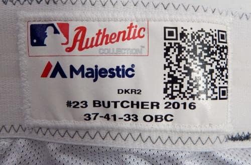 Arizona Diamondbacks Mike Butcher 23 משחק השתמש במכנסיים אפורים DP23114 - משחק משומש מכנסי MLB