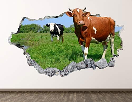 מדבקות קיר פרה עיצוב אמנות 3D מרוסק חווה מדבקת בעלי חיים פוסטר לילדים חדר קיר מתנה בהתאמה אישית BL697