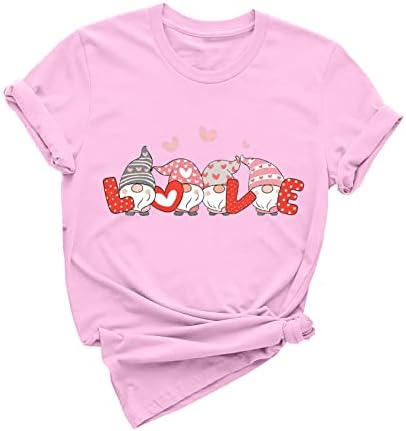 2023 בגדים שרוול קצר צוות צוואר כותנה כותנה טרקלין גרפי של חג האהבה חולצת הטשטורה העליונה לנשים סתיו קיץ טי QK QK