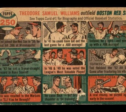 250 TED WILLIAMS HOF - 1954 כרטיסי בייסבול TOPP