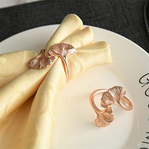 ZHUHW 10 יחידות/ יצירתי ורד זהב מפית זהב אבזם Ginkgo Biloba המפית המערבית טבעת טבעת טבעת מפית מתכת שולחן מלון מלון
