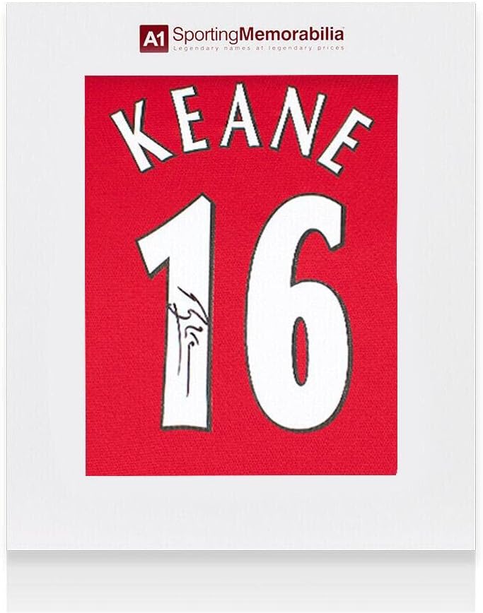 רוי קין חתום על חולצת מנצ'סטר יונייטד - 2021-22, בית, מספר 16 - קופסת מתנה - גופיות כדורגל עם חתימה