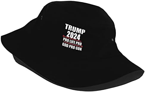 טראמפ 2024 Pro Life Pro God Pro Pro דלי אקדח כובע נסיעות חיצוניות קמפינג טיולים דיג פסטיבל ספארי שטוף כובעי שמש בקיץ אריזים עם מיתרים