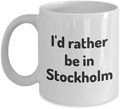 אני מעדיף להיות בכוס התה של סטוקהולם מטייל חבר לעבודה חבר מתנה שוודיה ספל נסיעות נוכח