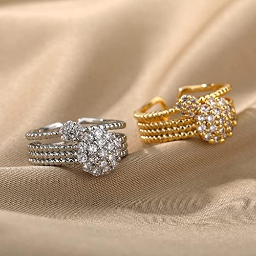 ויאלמה זירקון מעגל פתוח טבעות לנשים קריסטל זהב אצבע קסם מתכוונן טבעת חתונה ולנטיין תכשיטים-89920
