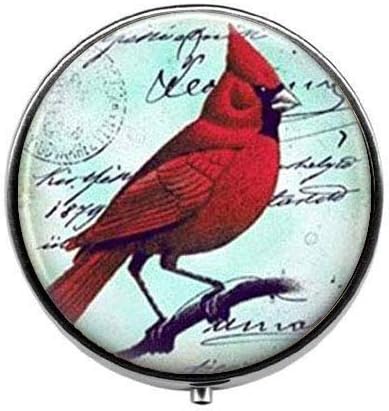 קרדינל-בציר קרדינל אדום ציפור גלולת תיבת - קסם גלולת תיבת-זכוכית סוכריות תיבה