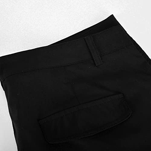 מכנסיים קצרים במותניים גבוהים לנשים כפתור רוכסן מכנסיים קצרים נשים מכנסי מטען מטיילים מכנסי טרנינג מטיילים ברמודה קיץ מזדמנים מכנסיים