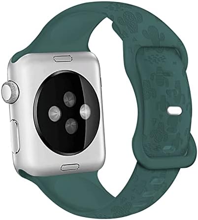 להקות שעון קקטוס חקוקות תואמות את Apple Watch 42 ממ 44 ממ 45 ממ, גברים בנות נשים לייזר מודפס סיליקון רך סיליקון רצועת כף רוחב רצועה להחלפת