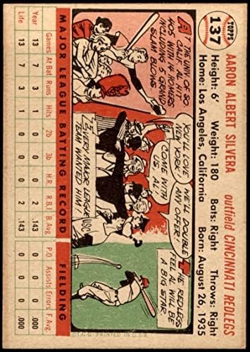 1956 Topps 137 WHT AL Silvera Cincinnati Reds Ex/MT Reds