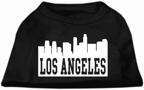 Mirage Pet Los Angeles Skyline חולצת הדפסת מסך שחור בינוני - 12 L