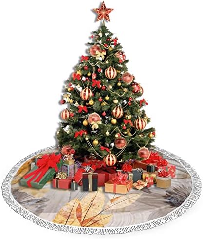 חצאית עץ חג המולד של פרח צהוב בהיר, מחצלת חצאית עץ חג המולד עם ציצית לעיצוב מסיבת חתונה לחג 48