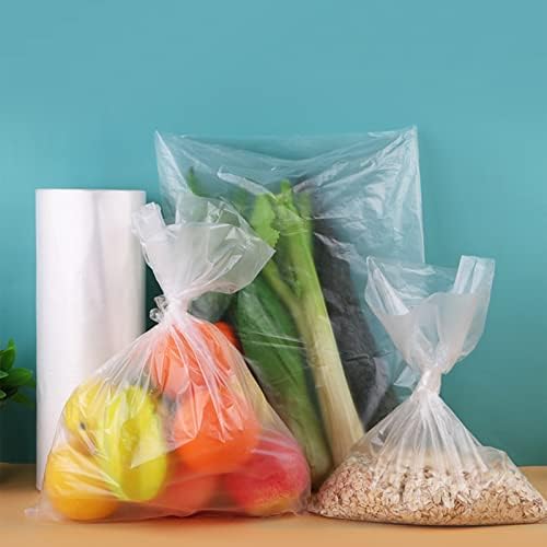 שקיות אחסון מזון, 12 איקס 16 שקית תוצרת פלסטיק שקופה לפירות, שקית ירוקה, שמור שקיות תוצרת טרייה, אחסון שומר מזון לפירות, לחם, ירקות ופרחים,