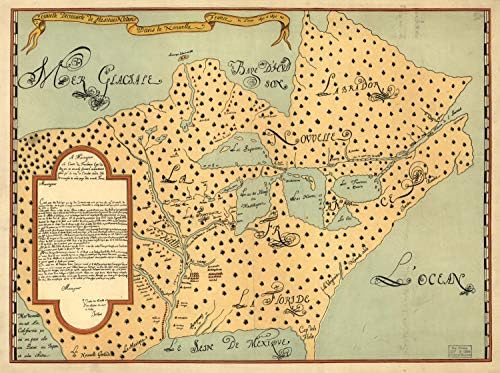 1896 מפה / פקסימיליות / צרפת החדשה / צפון אמריקה / נובל דקוברטה דה פלוסיארס נאשן