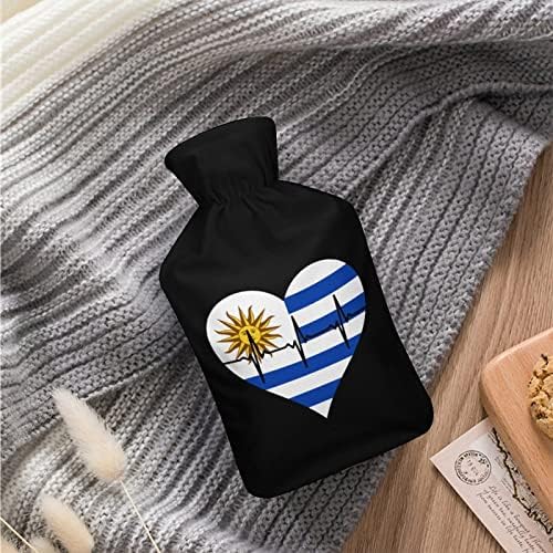אהבת אורוגוואי פעימות לב בקבוק מים חמים עם כיסוי חמוד גומי מים חמים תיק מים חמים בקבוק מיטת ספה