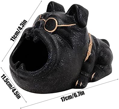 Doitool Ceramic Athray כלב- מחזיק אפר פתוח בסגנון פה מצויר כלב בולי כלב פשרי סיגריות לקישוט מכוניות ביתיות וחיצוניות