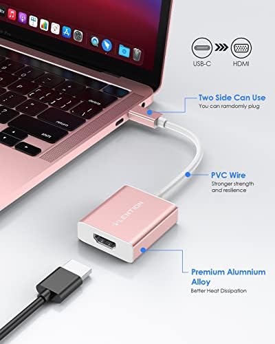LINCENTS USB C ל- 4K HDMI מתאם AV Digital AV, Thunderbolt 3/4 ל- HDMI מתאם, HDMI ל- USB C מתאם, USB-C תואם 2023- MacBook Pro, IPAD/Surface/Mac