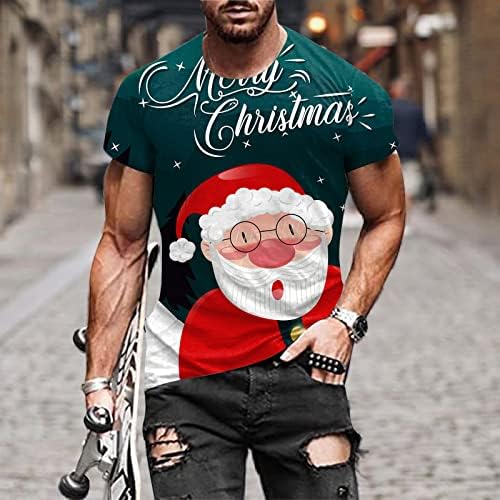 ZDDO חייל לגברים לחג המולד שרוול קצר חולצות שרוול שריר דק מעצב מסיבות מעצבת חג המולד גרפיקה גרפיקה מצחיקה ספורט ספורט