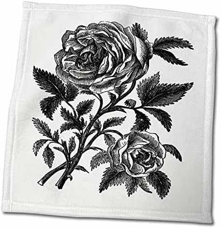 3drose פלורן - וינטג 'II - הדפס של ורד שחור וינטג' - מגבות