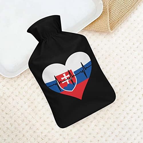אהבה סלובקיה פעימות לב בקבוק מים חמים עם כיסוי קטיפה רכה שקית הזרקת מי גומי חמים 1000 מל