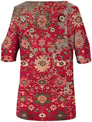 חולצת טריקו מודפסת בגודל פלוס לנשים עגול צוואר עגול חולצות גזרת שרוול קצר טופ טופיות 2023 חולצות קיץ