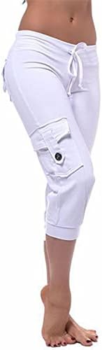 מכנסי טרנינג בגודל פלוס לנשים 2023 קיץ קפריס רצות מטען רץ רך מזדמן רך קצוץ מכנסי הרמון עם כיסים