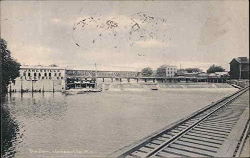 הסכר ג ' נסוויל, ויסקונסין וויסקונסין גלויה עתיקה מקורית 1906