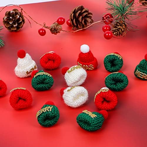 Souarts 605 PCS ערכת איש שלג לחג המולד כפתורי איש שלג מיני איש שלג כובעים סריגים כפתורים שחורים זעירים כפתורי גזר לאף לחצני חג המולד ותפירה