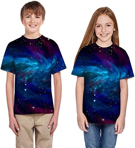 חולצת טריקו בנות נוער ילדים ילדים בגדים מזדמנים בנים חולצות גלקסי הדפס בנים צמרות בנים שרוול קצר טי
